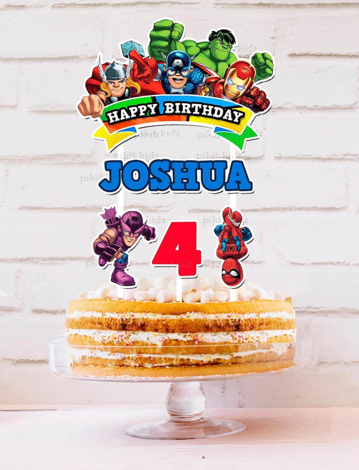 Cute Avengers Cake Topper Birthday Cake Decoration Toy Set 4pcs –  Globalessencemart