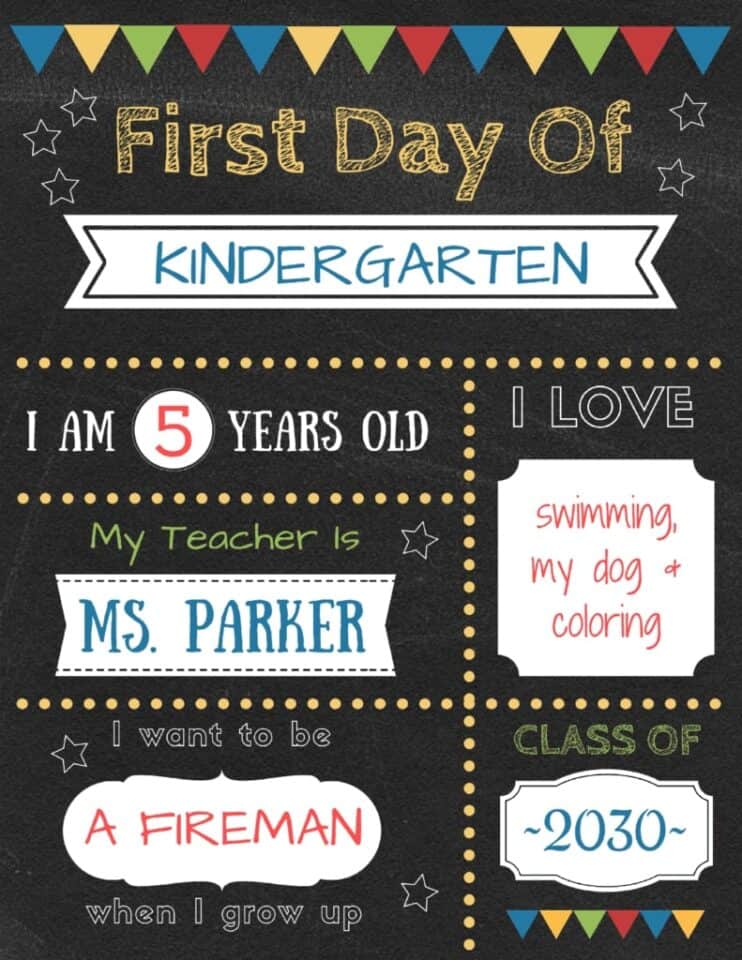 1st & Last Day Of School Photo Ideas & Free First Day Of School Printables