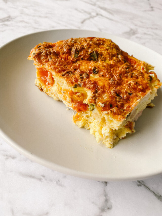 Easy Oven Baked Frittata Recipe With Tomato Bacon And Feta 