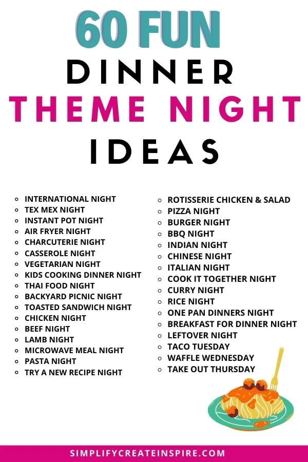 60 Fun Weekly Dinner Theme Nights For Families