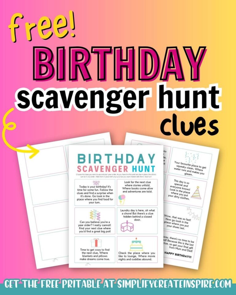 Fun Birthday Scavenger Hunt Ideas With Free Printable Clues