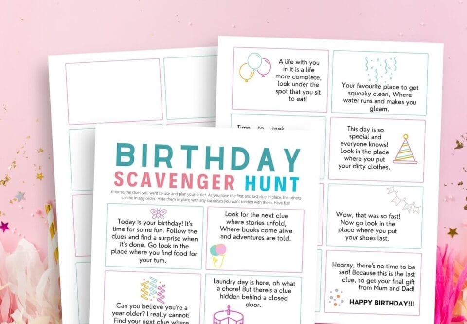 Fun Birthday Scavenger Hunt Ideas With Free Printable Clues