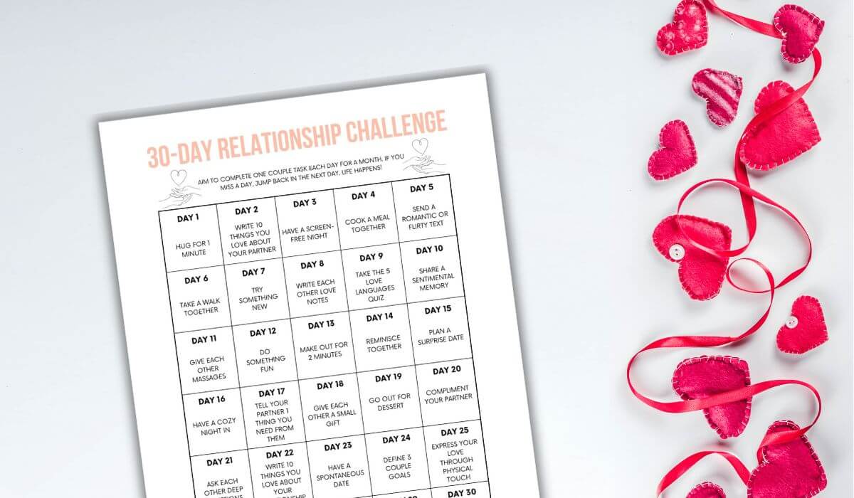 30 Day Relationship Challenge For Couples With Free Printable 1060