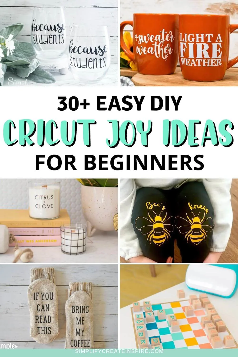 30+ easy diy cricut joy projects for beginners pinterest collage image.
