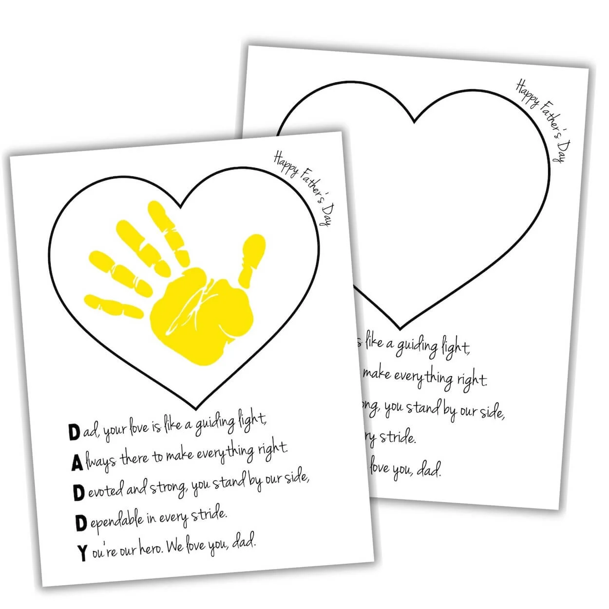 free printable father's day handprint art template.