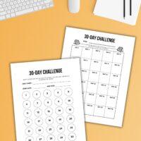 printable 30-day challenge trackers.
